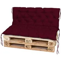 TexDeko Palettenkissen TexDeko-Garden Palettenauflage mit Rückenlehne gesteppt 120x60x50, (Sitzfläche 120x60cm + Rückenlehne 120x50cm)