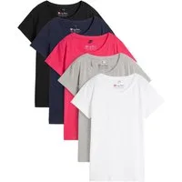 bonprix T-Shirt (Packung, 5-tlg) Rundhals-Ausschnitt, mit kurzem Arm