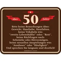 RAHMENLOS® Metallschild als originelles Geschenk oder Deko zum 50. Geburtstag