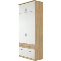 rauch Kleiderschrank Kleiderschrank Schrank Garderobe deckenhoher Schrank BREMEN (optional mit Spiegel, Breiten: 91/136/181 cm, Höhe: 199 cm) in vielen Farbvariationen, inkl. Kranzblende MADE IN GERMANY