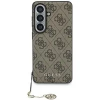 Guess Handyhülle Hülle Classic Galaxy S26 Kunstleder braun MagSafe mit Kette goldfarbig 6,3 Zoll, Kantenschutz