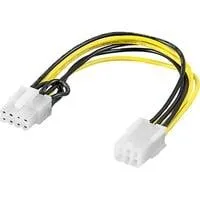Internes Stromkabel PCIe 6-Pin auf 8-Pin, Adapter schwarz/gelb, 19,5 cm