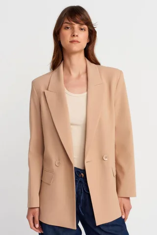 Langes Crepe-Blazer-Jacket