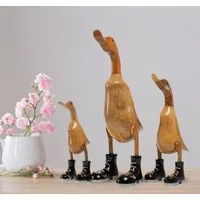 Rikmani Dekofigur Holzfigur Ente, Handgefertigte Dekoration aus Holz, Geschenk, Perfekt als Deko & Geschenk zu jedem Anlass