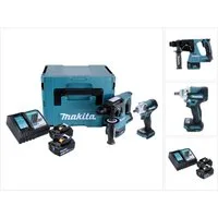 Makita Akku-Bohrhammer DLX 2372 TJ Akku Combo Kit DHR 242 Akku Bohrhammer + DTW 300 Akku Sch