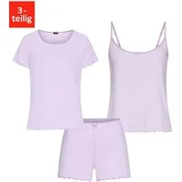 Vivance Dreams by Lascana Shorty (Packung, 3 tlg) mit romantischem Ajourmuster