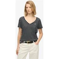Superdry T-Shirt STUDIOS SLUB EMB VEE TEE Baumwollmischung, relaxed fit