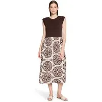 Cartoon Druckkleid Damen mit Eingrifftaschen