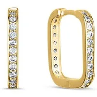 JEWLIX Paar Creolen Quadratische Creolen für Damen von JEWLIX aus 375er Gold, Zirkonia