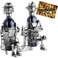 BRUBAKER Weinflaschenhalter Glückliches Ehepaar Flaschenhalter, (inklusive Grußkarte), Weinhalter Metall Skulptur, Wein Geschenk