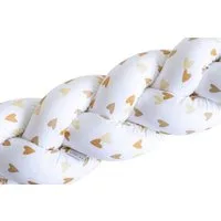 Loolay Nestchenschlange Geflochtenes Kissen Zierkissen Dekokissen Bettumrandung HERZ Beige, (Zugluftstopper Zugluft Schlange Wickeltischumrandung Babybett Kinderzimmer Schutz, Wohndeko Bettschlange 100 150 200 300 400 cm & Länge auf Anfrage), Zugluft