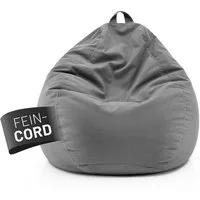 Lumaland Sitzsack Comfort Line Sitzsack Fein Cord M, 120 L - bequemer Indoor Sofa Sessel, ideal zum Pouf - EPS Perlen Bean Bag mit Füllung - Indoor Sitzsessel