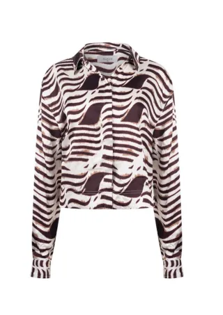 nukus - Bluse mit Animal-Print rot/weiß - Gr. - XS