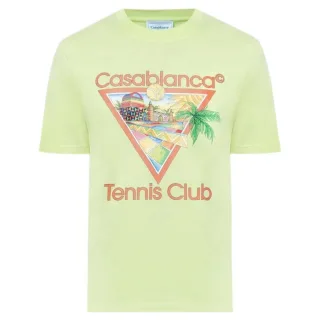 Casablanca Afro Cubism Tennis Club T-Shirt in Pastellgrün