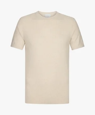 Profuomo - Offwhite Baumwoll-Leinen T-Shirt raw white - Gr. - M