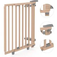 Geuther Treppenschutzgitter Oris zum Bohren 67-135 cm Natur, Barrierefreier Durchgang - für Erwachsene leicht zu öffnen