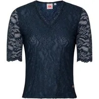 Spieth & Wensky Trachtenshirt Blusenshirt - ARKTIS - dunkelblau, dunkelrot