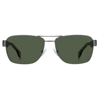 Hugo Boss – Sonnenbrille in mattem Ruthenium in dunklem Havanna-Grün