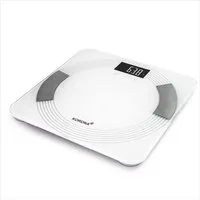 KORONA Körper-Analyse-Waage DEBBY Diagnosewaage Fitnesswaage Personenwaage Kalorien, Körperfett Körperwasser Muskelanteil digital weiß 180kg BMI