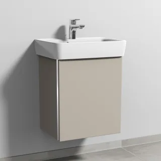 Sanipa 3way Waschtischunterbau zu Geberit Renova Plan Waschtisch mit 1 Tür, Kaschmir-Matt BP8731U
