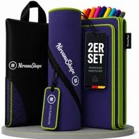 NirvanaShape Reisehandtuch Mikrofaser Handtücher Set, Badehandtuch, Reisehandtuch, Strandtuch, Ecktasche mit Reißverschluss, saugfähig, leicht, schnelltrocknend
