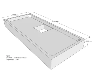Neuesbad Wannenträger für Bette extraflach 160x70x6,5 SD22792