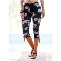 LASCANA Caprileggings aus bequemen Jerseystoff seitliche Raffung, Alloverdruck, 3/4-Länge, Sommerhose, Schlupfhose