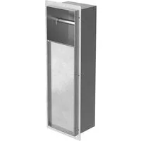 LuxeBath Toilettenpapierhalter Unterputz-Schrankmodul Edelstahl für Klobürstengarnitur befliesbar, Silber 60x20x14 cm Badezimmerschrank für Toilettenbürste WC Wandnische