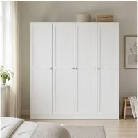 Home affaire Kleiderschrank Billund, skandinavischen Design & viel Stauraum, 2 Breiten 145/195 cm Viel Stauraum mit Böden & Kleiderstange, praktische Aufteilung
