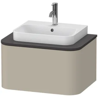 Duravit Happy D.2 Plus Konsolenwaschtischunterbau wandhängend Taupe Seidenmatt 650x480x354 mm - HP49 HP494006060