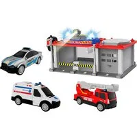 Happy People Spiel-Parkgarage SOS Station, inkl. 3 Fahrzeuge, mit Licht- und Soundeffekten