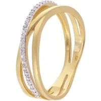 trendor Goldring Damenring Gold 333/8K Zirkonia-