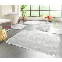 KiNZLER Badematte Chaozhou, Badvorleger, Badezimmer Teppich, Höhe 20 mm, rutschhemmend beschichtet, fußbodenheizungsgeeignet, Polyester, WC-Vorleger mit Ausschnitt, Badteppich, Uni Farben, weich, als rechteckig, rund & Set erhältlich