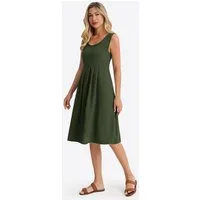 Imily Bela Midikleid Damen ärmelloses Kleid mit hohem Bund (Packung, 1-tlg., 1per-Pack) V-Ausschnitt