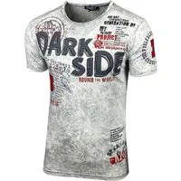 Baxboy T-Shirt Baxboy Biker T-Shirt im Washed Jeans Look: Vintage Rider B-146