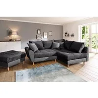 Home affaire Ecksofa Rice L-Form, B: 223 cm - OTTO. Verlässliche Qualität., Set: Sofa & Hocker, 3 Zierkissen, Federkern
