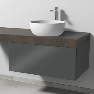 Sanipa Waschtischunterbau mit Auszug 2morrow (P2323) 340x800x520 Anthrazit-Glanz, P232379 P232379