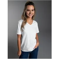 Trigema T-Shirt TRIGEMA T Shirt aus Biobaumwolle mit V-Ausschnitt (1-tlg)