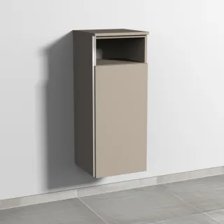 Sanipa 3way Mittelschrank mit 1 Tür und 1 offenem Fach, Sandgrau-Matt, BS13367 BS13367