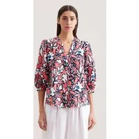 seidensticker Klassische Bluse Schwarze Rose Tunika Druck