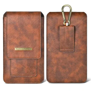 High-quality PU Leather Belt Waist Bag for 7.4inch Phone Multi-layer Card Slot Men's Phone Bag with Loop for Outdoor Hik