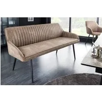riess-ambiente Sitzbank TURIN 160cm taupe/schwarz – Microfaser, Metallbeine, mit Armlehne (Einzelartikel, 1-St), mit Ziersteppung & Sitzkomfort – ideal für Ess- oder Wohnzimmer
