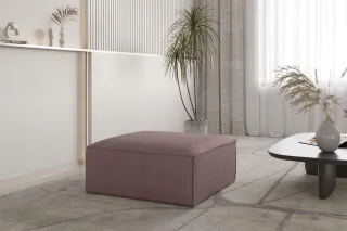Polsterhocker Designerhocker CELES PREMIUM 105x105 cm in Stoff Scala Lavendel
