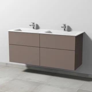 Sanipa 3way Waschtischunterbau zu Ideal Standard Connect Air Waschtisch mit 4 Auszügen, Taupe-Matt SP6441T