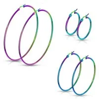 Kingka Creolen-Set 6-tlg. Chirurgenstahl regenbogenfarben 3 Größen (Set, incl. Schmuckbox), zu Shirt, Hoodie, Jeans, Sneaker! Büro, Urlaub, Party, Geschenkidee