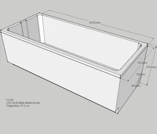 Neuesbad Wannenträger für Bette Comodo 1700x750 SW11485