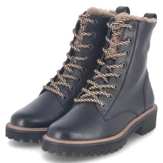 Paul Green Winterschnürstiefeletten  Schwarz - Gr. 37 -  Leder und Textil