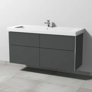 Sanipa 3way Waschtischunterbau zu Villeroy & Boch Subway 2.0 Waschtisch mit 4 Auszügen, Anthrazit-Ma BR61622