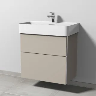 Sanipa 3way Waschtischunterbau zu Laufen VAL Waschtisch mit 2 Auszügen, Kaschmir-Matt BP8221U