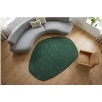 riess-ambiente Designteppich ORGANIC 180x120cm grün - Baumwolle, Hochflor, Indoor, organische Form, oval, Höhe: 2.5 mm, Geeignet für Fußbodenheizungen - ideal für Wohn- und Schlafzimmer